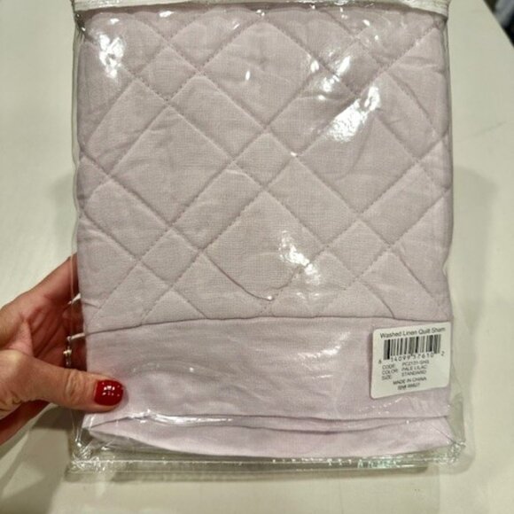 Pine Cone Hill Washed Linen Lavender Quilted Sham - Picture 3 of 4